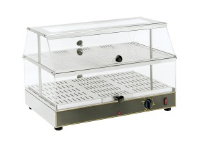 Kompaktowa dwupoziomowa witryna grzewcza przelotowa Roller Grill WD 200 (2x GN 1/1, Nawilżanie, 20-90°C, 0.65 kW)